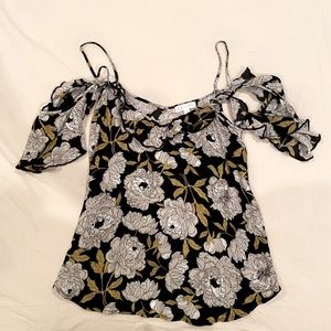 Nordstrom Leith Off the Shoulder Floral Top XS